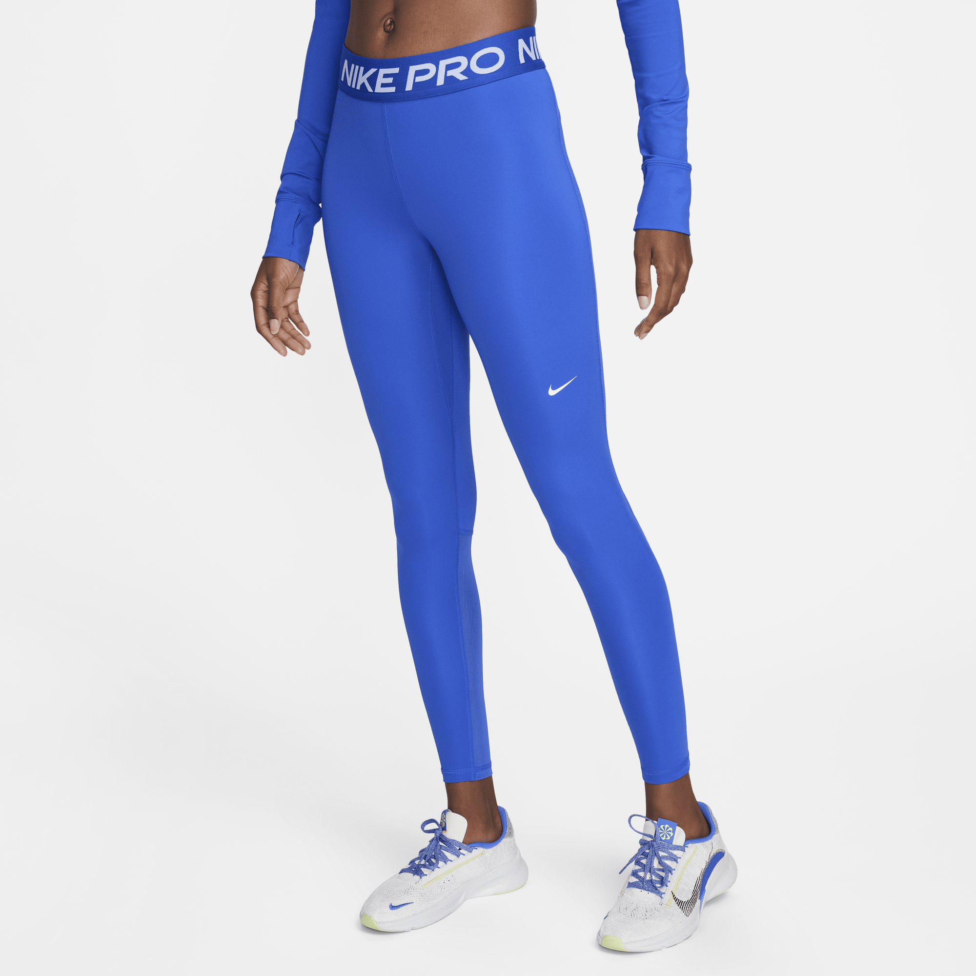 Nike, Pants & Jumpsuits, Nike Pro Hyperwarm Training Tights 93335652  Velvet Mesh Logo Band M Neutrals