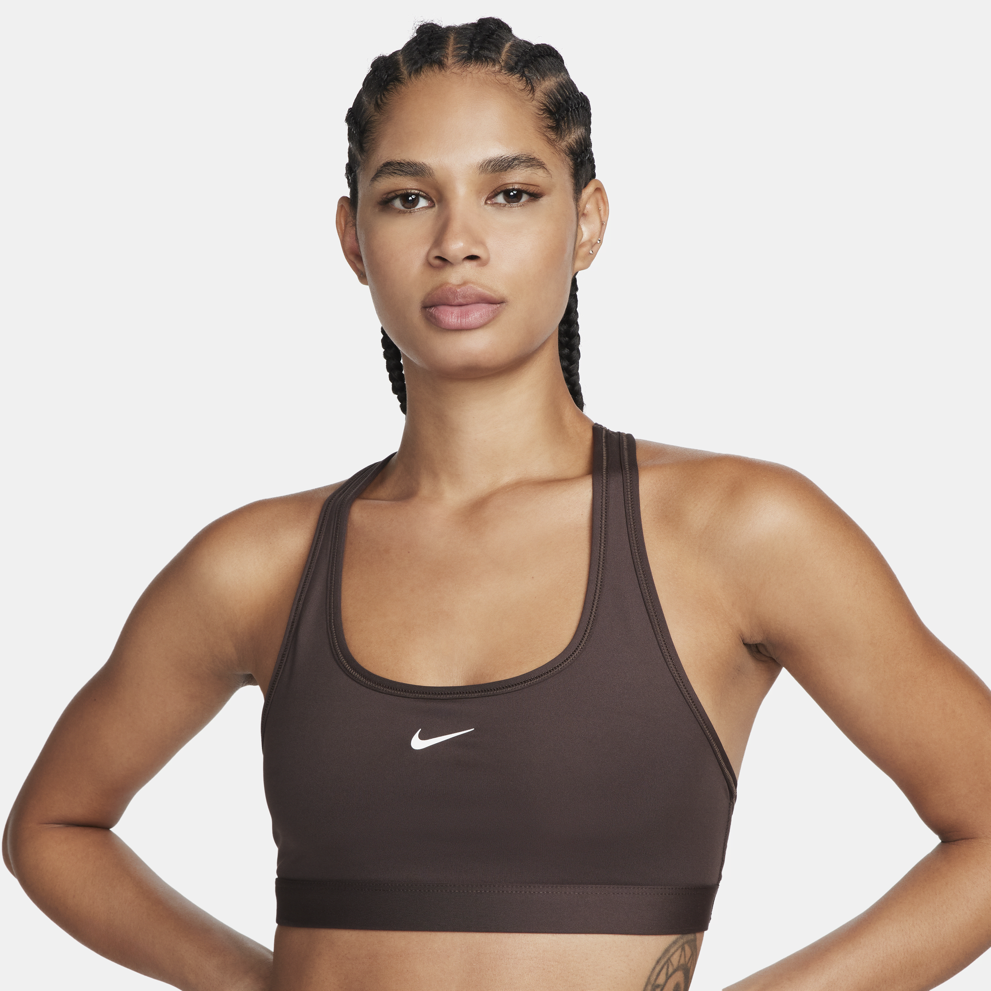 Buy Nike Women's Dri-FIT Swoosh Seamless Sports Bra White in KSA -SSS